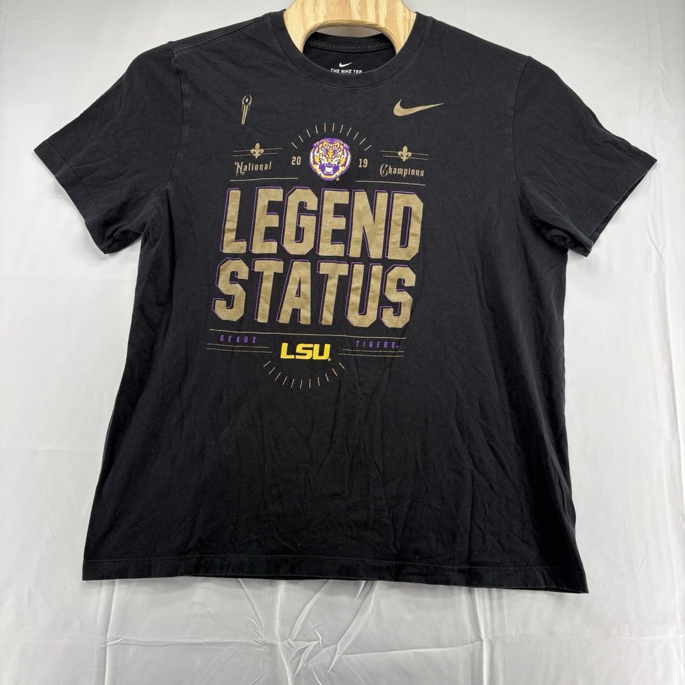 LSU Shirt Mens XL Black Nike Legend Status 2019 NCAA National Champions Tiger